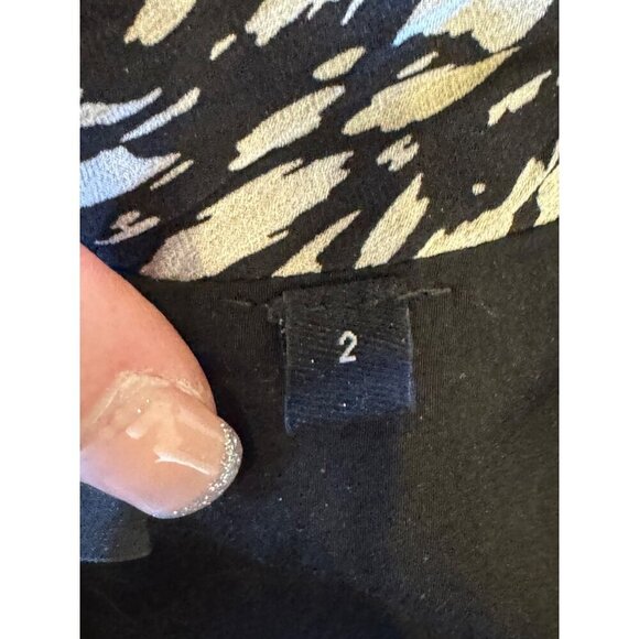 The Kooples Skirt Women Medium Black White Animal Flowing Long Asymmetric‎ Midi - Picture 10 of 11